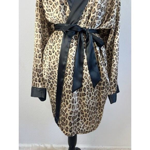 Valerie Stevens Vintage Satin Animal Print Cheers Kimono Robe & Slip Dress Med - Picture 9 of 11